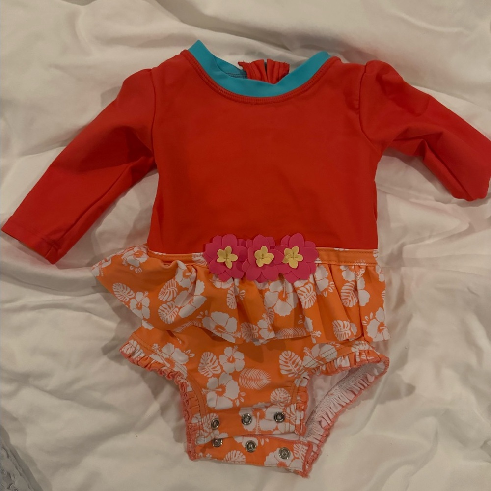 Ruffle Butts Moana Island Baby Swimsuit Rashguard UPF 50+